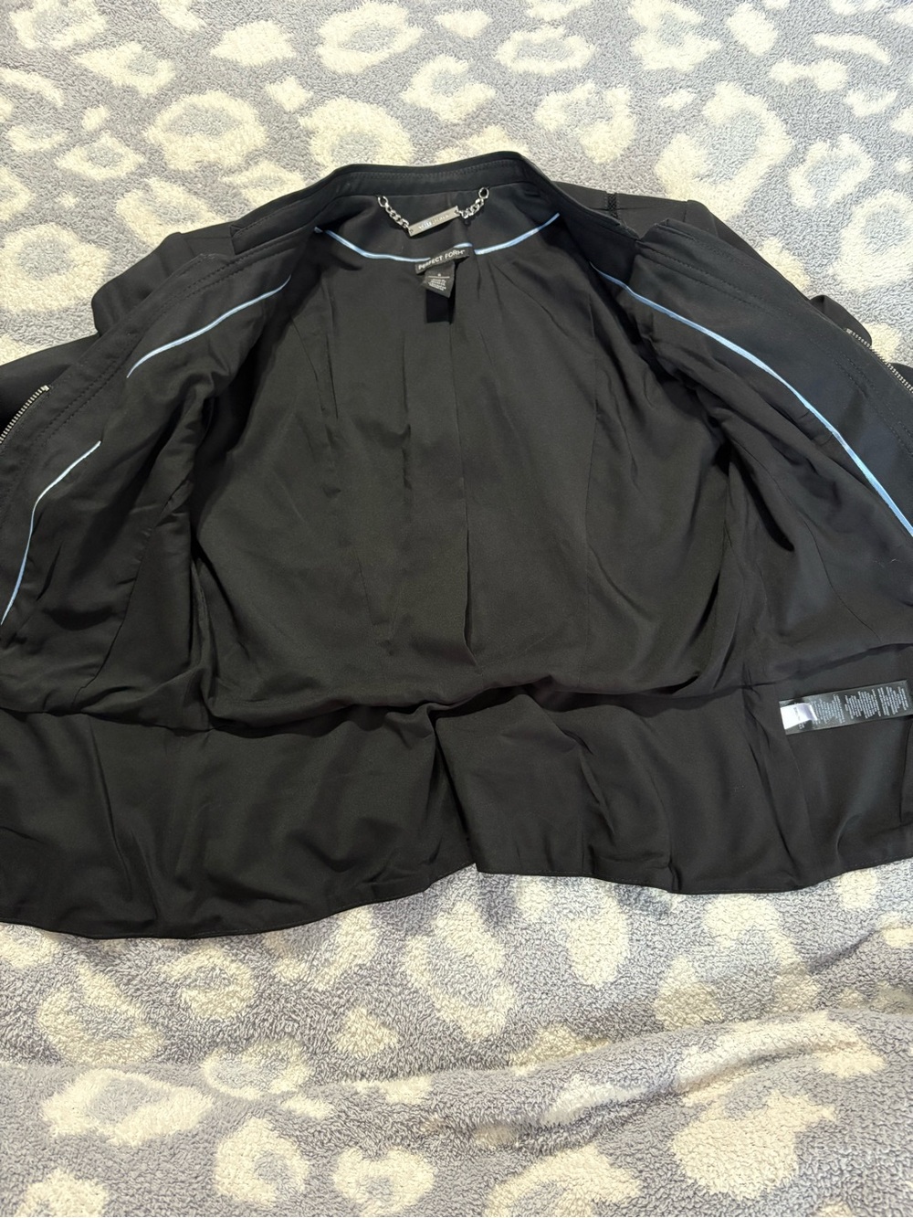 WHBM Perfect Form Blazer Jacket Black Zip Front Peplum 6 - Picture 13 of 15